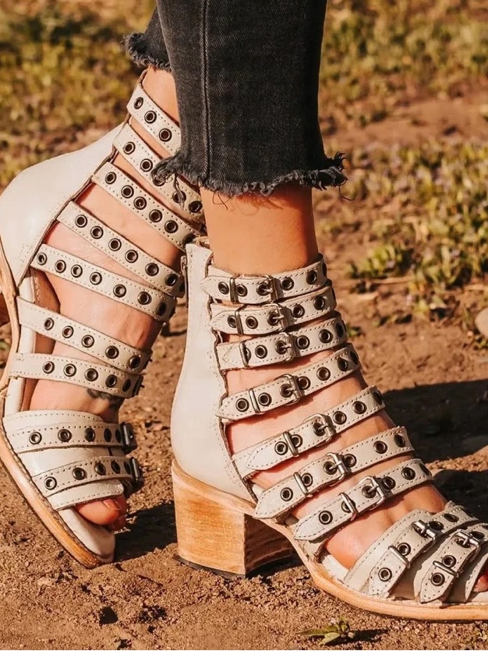 Freebird by Steven Beige Casandra Strappy Sandals